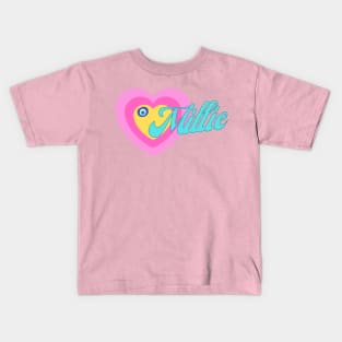 Millie in Colorful Heart Illustration Kids T-Shirt